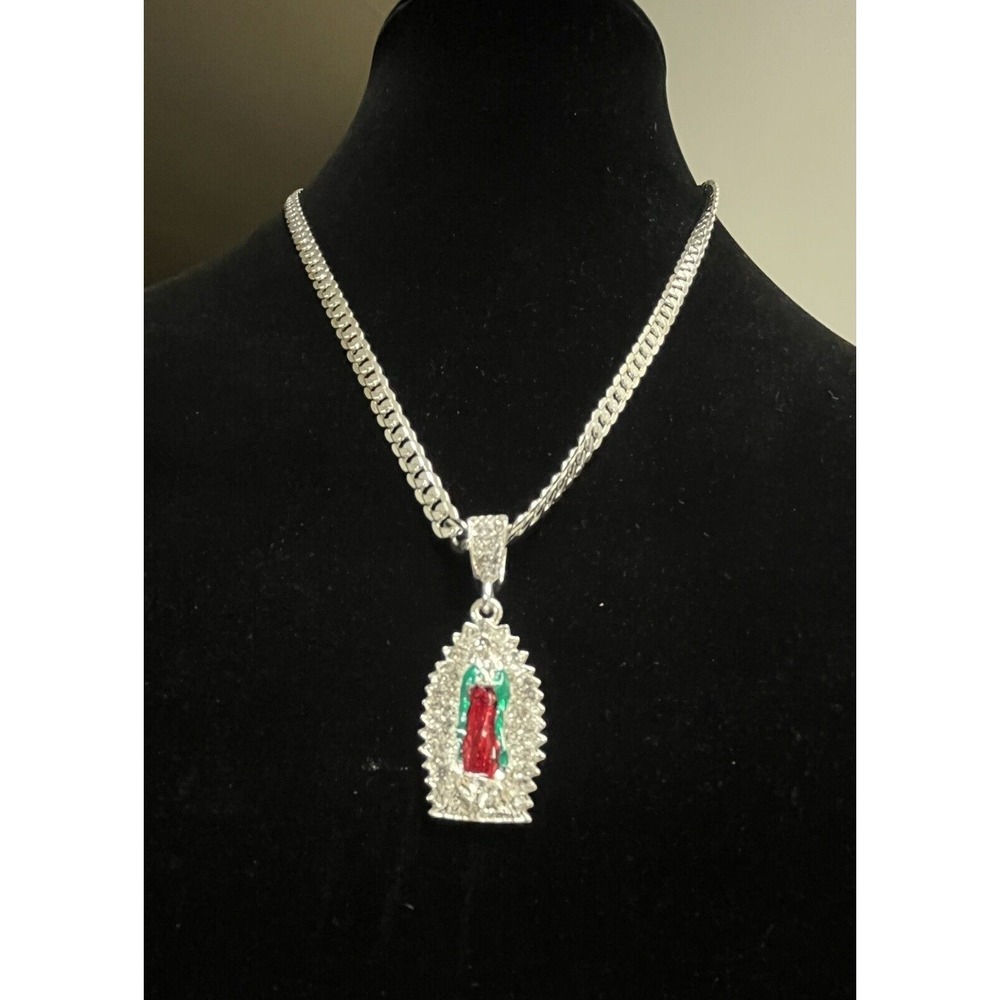 Chain and medal of the Virgin of Guadalupe 14k gold laminated White‎ New